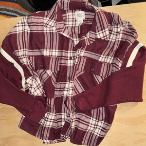 UO BDG Flannel Shirt with Thermal Sleeves